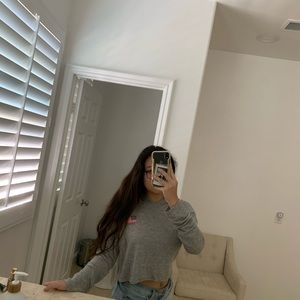 thin grey long sleeve hoodie